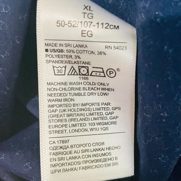 Banana Republic Tech Stretch Men's XL Slim Flex Fit Navy Blue Button Up Shirt - Picture 12 of 16